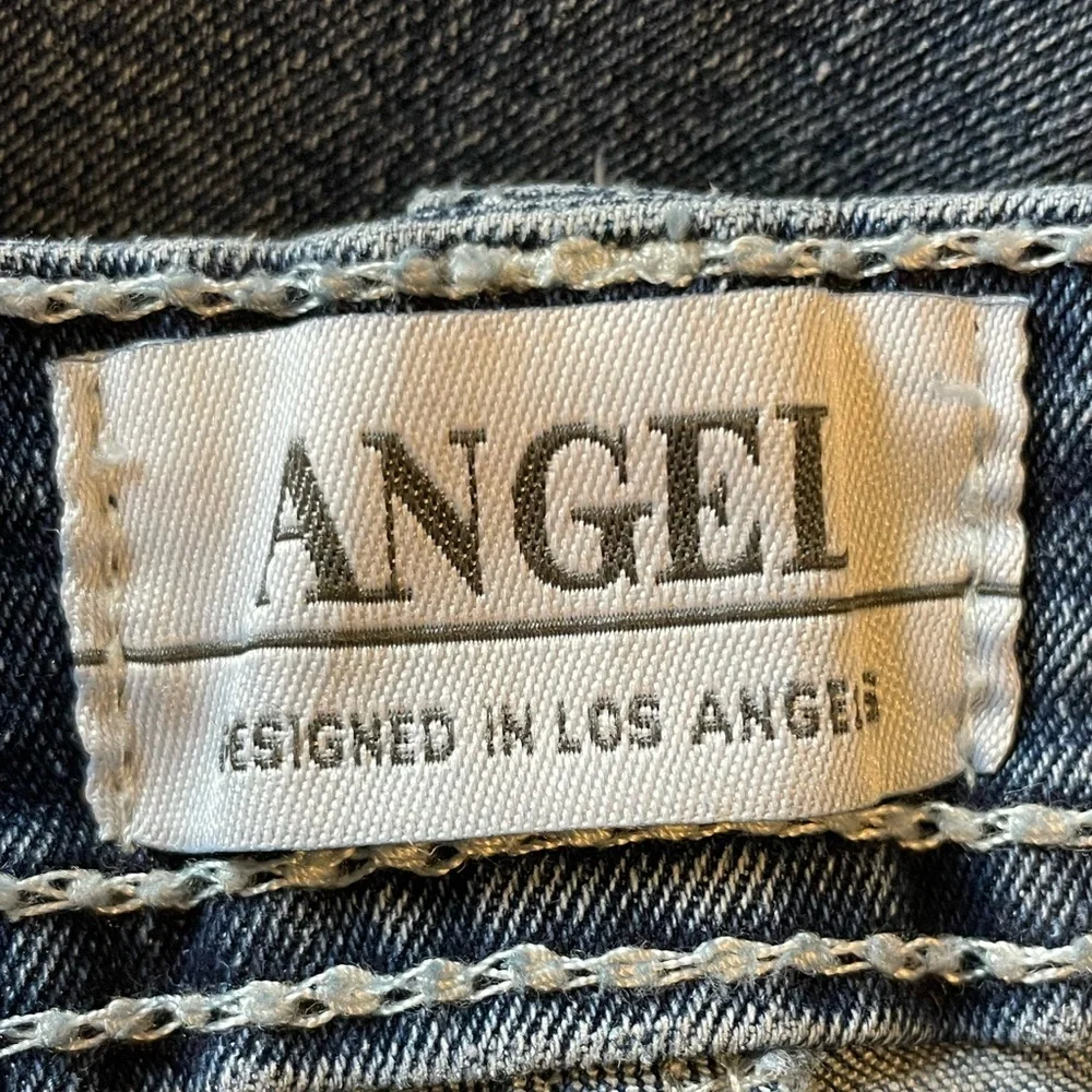 Angel Y2K Boho Chic Retro Flare Rhinestone Sequin Embellished Jeans, Sz 5 (2/4) - Picture 10 of 12